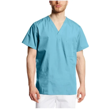 Men Nursing Uniform - Short Sleeve V-Neck Oversized T-Shirt for Healthcare Workers