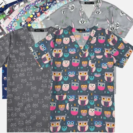 Printed Spa Uniform | Women's Beauty and Health Scrub Tops for Salons