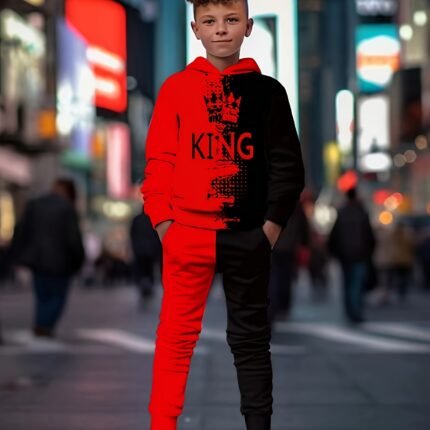Boys' King Print 2-Piece Outfit