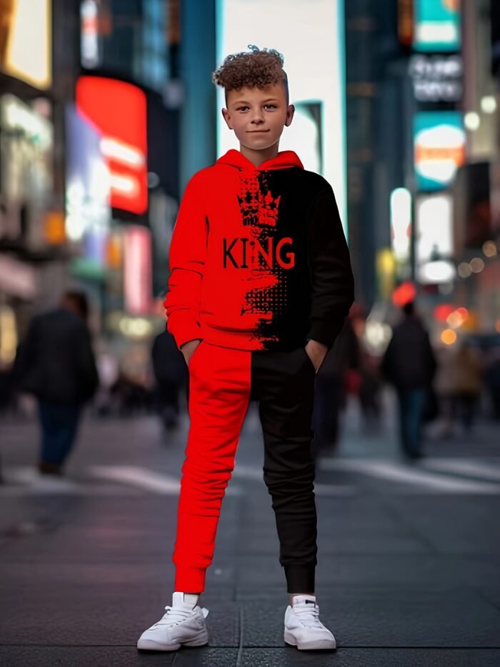 Boys' King Print 2-Piece Outfit