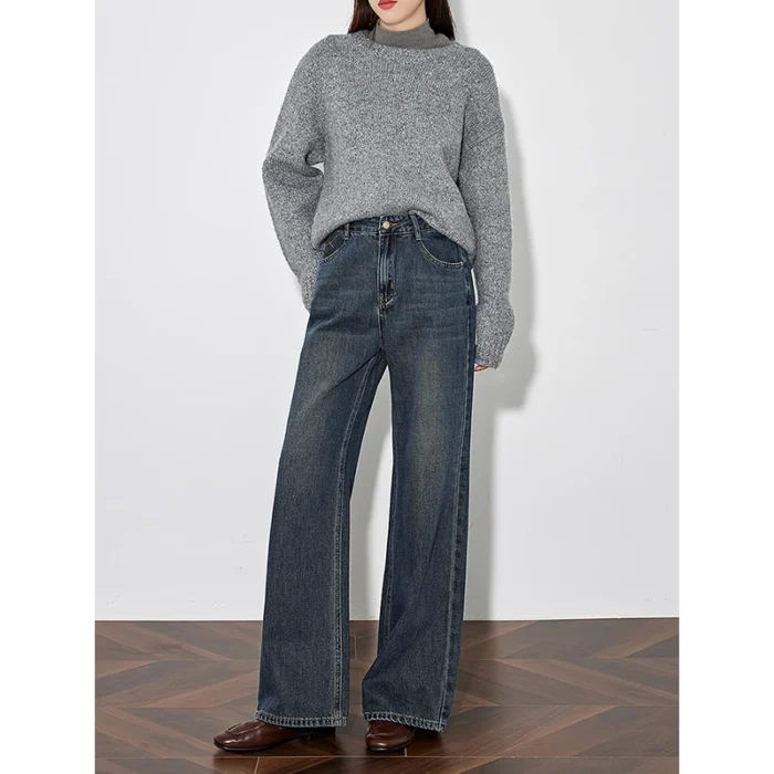 Women's Embroidered Straight-Leg Jeans -  High Street Pant