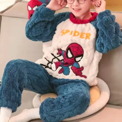 Boys Pajamas Flannel Spiderman Sleepwear Set | 2-Piece
