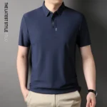 Ice Silk Embroidered Polo Shirt