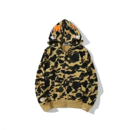 Men's Embroidered Shark Camouflage Hoodie