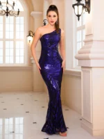 One Shoulder Maxi Dress Sleeveless | Elegant Evening Gown