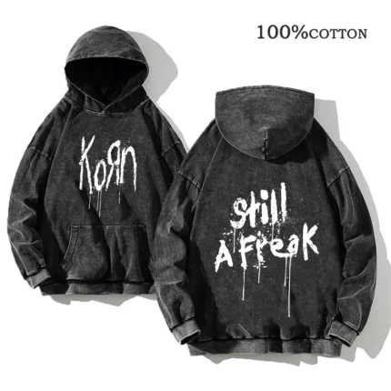 Korn Men's Graphic Still A Freak Pullover Hoodie for Casual Wear