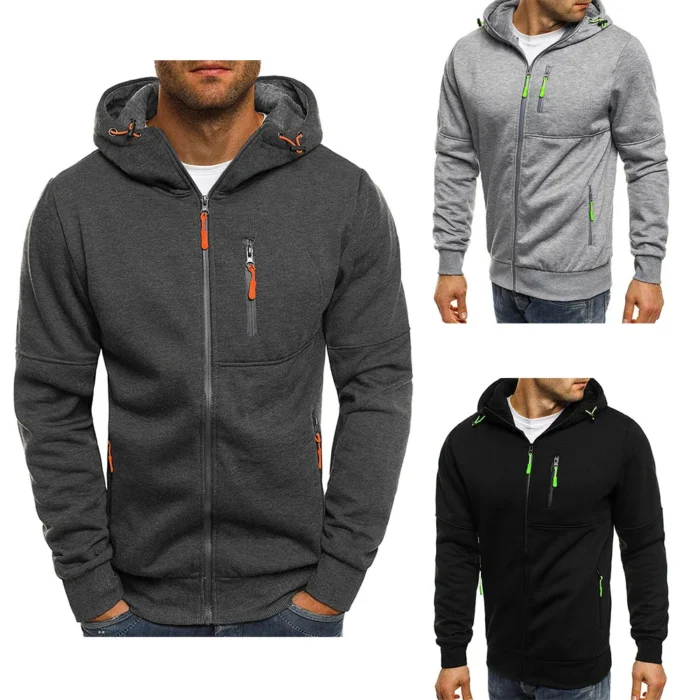 Men's Long Sleeve Hooded Sweatshirt for Casual Style
