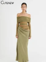 Off-Shoulder Maxi Dress