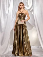 Luxury Satin Maxi Dress Elegant Tube Top Evening Dress