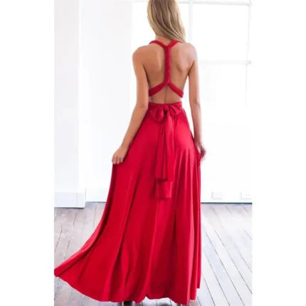 Convertible Boho Maxi Dress | Sexy Red Wrap for Parties and Bridesmaids