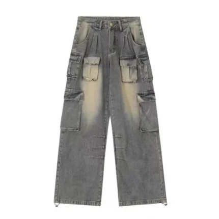 Multi-Pocket Wide-Leg Cargo Pants