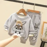 Kids Tracksuit Cartoon Printed Sweatshirt and Pants Set 2-Piece Outfit