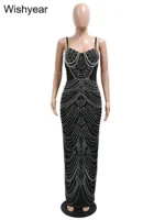 Elegant Evening Dress Sparkly Crystal Rhinestone Pearl Gown