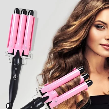 Professional Ceramic Triple Barrel Curling Iron | Hair Waver Styling