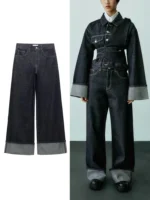 Women's High-Waisted Wide-Leg Jeans