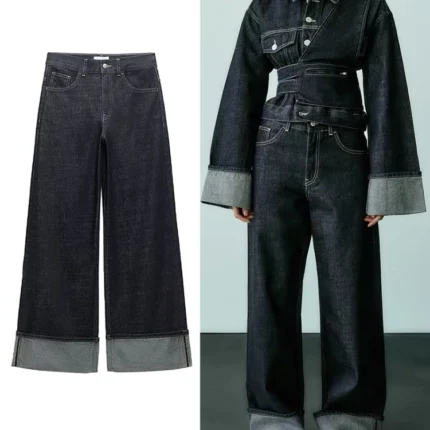 Women's High-Waisted Wide-Leg Jeans