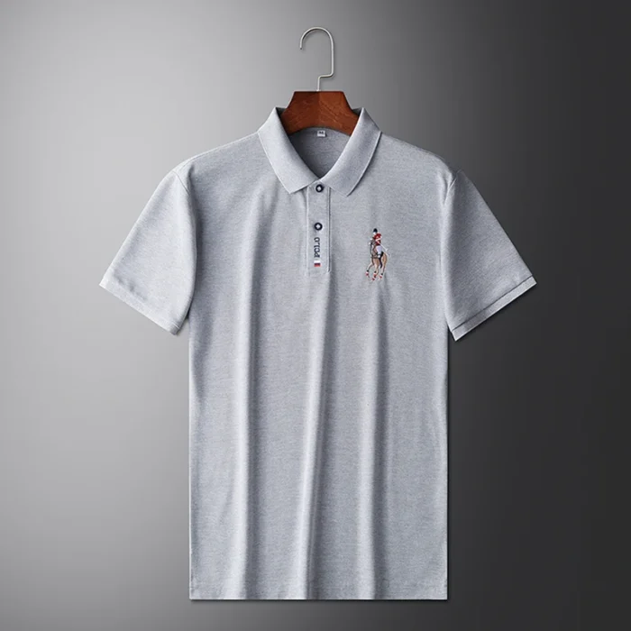 Short Sleeve Embroidered Polo Shirt for Men - Comfortable Wear