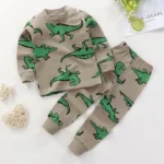 1-4 Age Kids Pajamas Cartoon Top and Pant Set Long Sleeve Home Wear