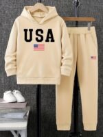 Boys' USA-Inspired 2-Piece Sweatshirt & Jogger Outfit