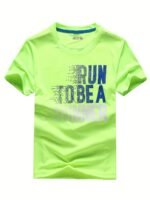 Boys Letter Print Sports Tee